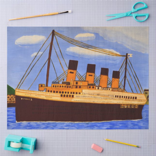Seda Barco Titanic Hoja de papel tisú (Artesanía)