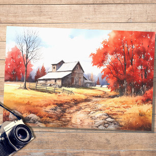 Seda Barn En El Otoño 4 Papel De Descomposición