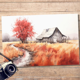 Seda Barn En El Otoño 6 Papel De Decoloración