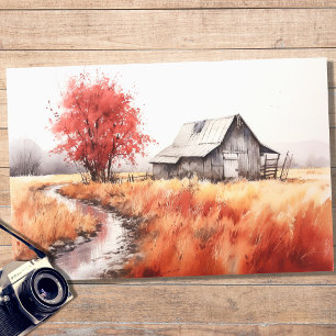 Seda Barn En El Otoño 6 Papel De Decoloración