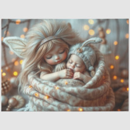 Seda Bello papel de té de hadas y bebés con fantasía