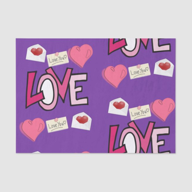 Seda Besos decorativos de papel tisular valentinas (Anverso)
