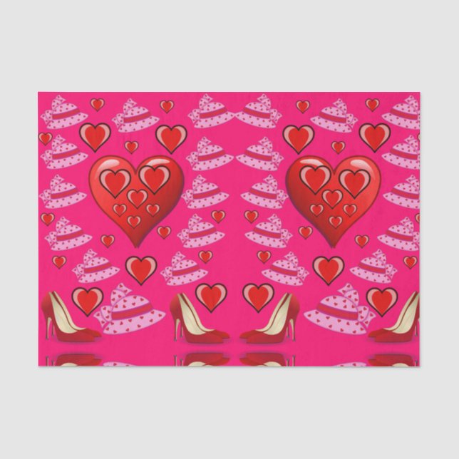 Seda Besos decorativos de papel tisular valentinas (Anverso)