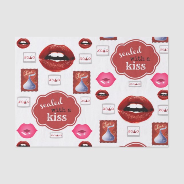 Seda Besos decorativos de papel tisular valentinas (Anverso)