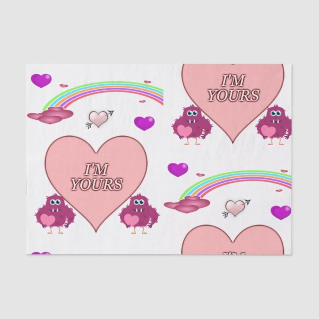 Seda Besos decorativos de papel tisular valentinas (Anverso)
