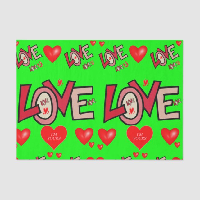Seda Besos decorativos de papel tisular valentinas (Anverso)
