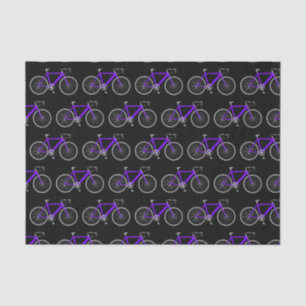 Seda Bicicleta púrpura en papel de tejido negro