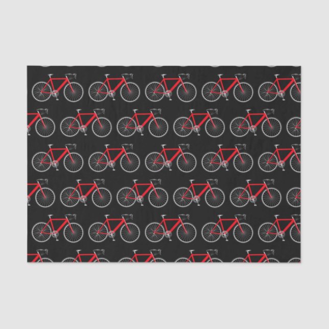 Seda Bicicleta roja sobre papel de tejidos negros (Anverso)