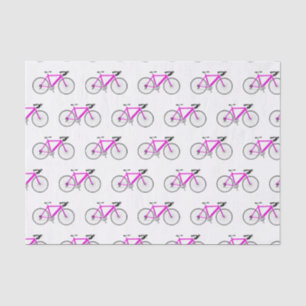 Seda Bicicleta rosa en papel de tejidos blancos