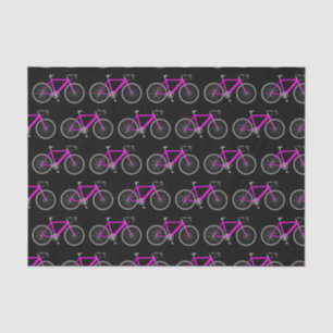 Seda Bicicleta rosa sobre papel de tejidos negros
