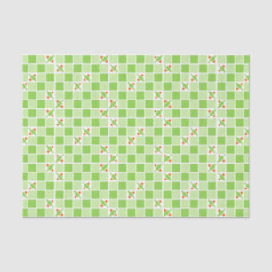 Seda Bloques verdes y papel de tejidos huecos