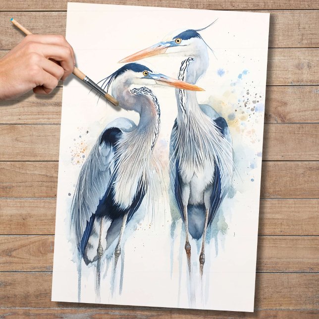 Seda Blue Herons 2 Papel de descomposición (Subido por el creador)