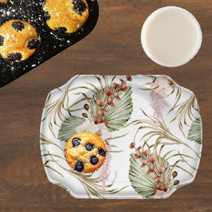 Seda Boho Orchids y Palm Leaves Papel de Decoupage JJ