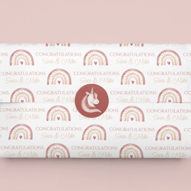 Seda Boho Rainbow felicita al periódico en papel de tej (Congratulate the new parents with this watercolor boho rainbow tissue paper! )