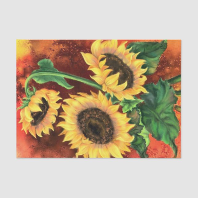 Seda Bonito papel de tejido amarillo girasol (Anverso)