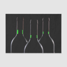 Seda Botellas de vino Papel de tejido negro