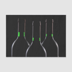Seda Botellas de vino Papel de tejido negro