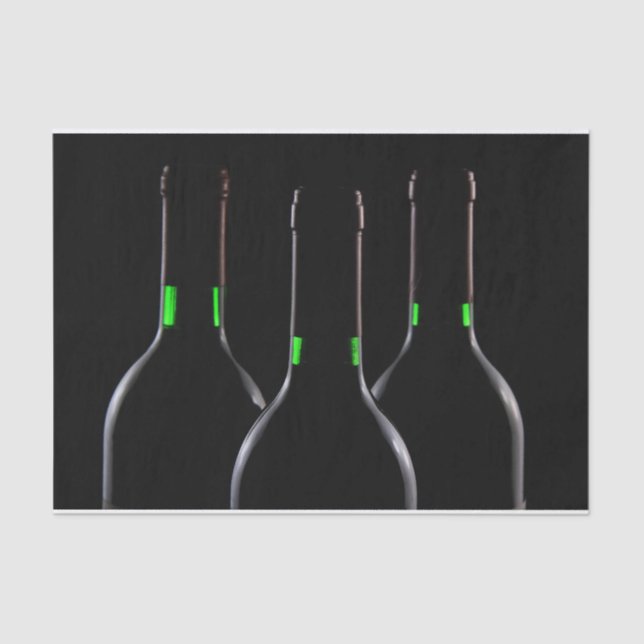 Seda Botellas de vino Papel de tejido negro (Anverso)