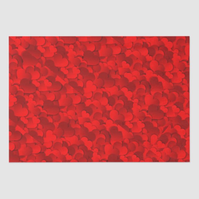 Seda Brillante papel de San Valentín de Corazón Rojo-Bo (Anverso)