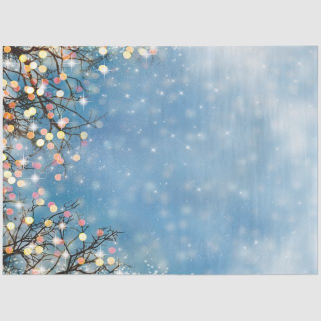 Seda Brillante Papel del tejido del árbol de Navidad (Anverso)