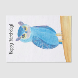 Seda Búho abstracto lindo Papel de cumpleaños feliz