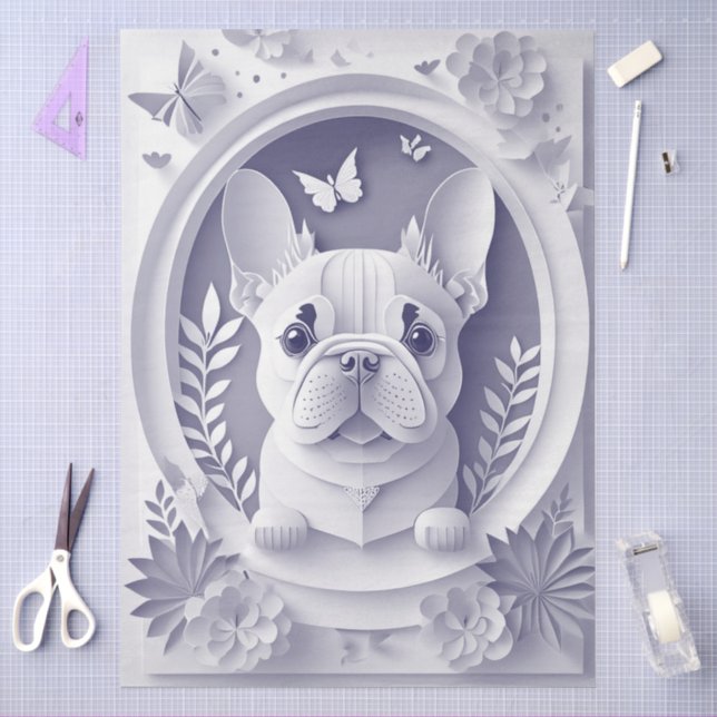 Seda Bulldog Francés de Papel (Artesanía)
