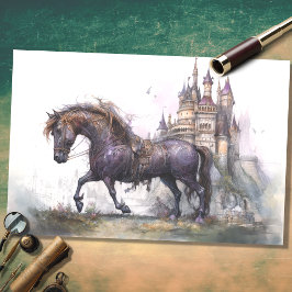 Seda Caballo con Castillo de Steampunk 2 Papel de Desnu