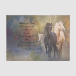 Seda Caballos Con Papel De Tejido De Decoración