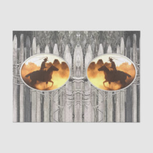 Seda Caballos de papel de tejido decorativo