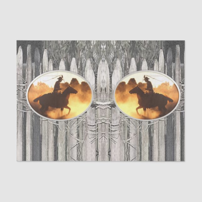 Seda Caballos de papel de tejido decorativo (Anverso)