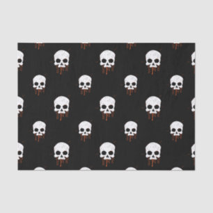 Seda Calavera con papel de tejido con detalles Naranjas
