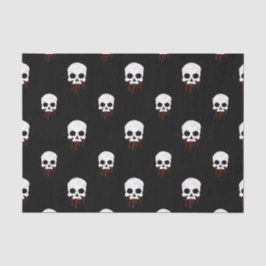 Seda Calavera con papel de tejido de goteo rojo