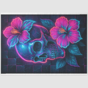Seda Calavera de Neon con papel de desenlace de Hibiscu
