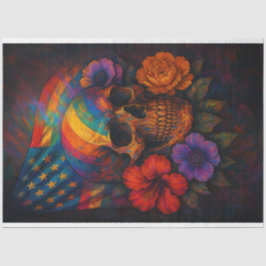 Seda Calavera y banderas Papel de descomposición del ar