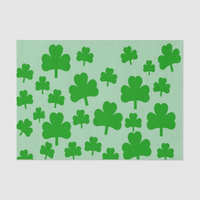 Seda Campo de rocas de Shamrock Papel de papel tisular  (Anverso)