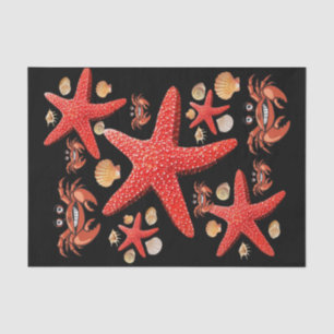 Seda Cangrejos de papel de tejidos Starfish Beach Shell