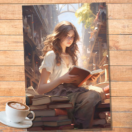 Seda Chica leyendo libros 3 papel de descodificación