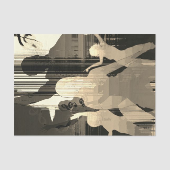 Seda Chicas de danza Sepia Papel de debate moderno (Anverso)