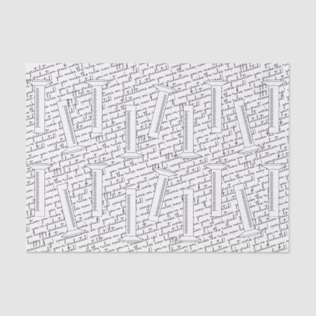 Seda Cilindro Graduado Feliz Papel de Tejido de Graduac (Anverso)