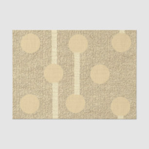 Seda Círculos Beige de papel de tejidos