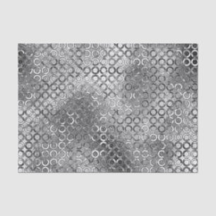 Seda Círculos de papel de aluminio negro y plata elegan