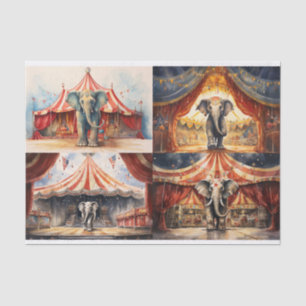 Seda Circus Elephant Collage 1 Papel de desconfianza