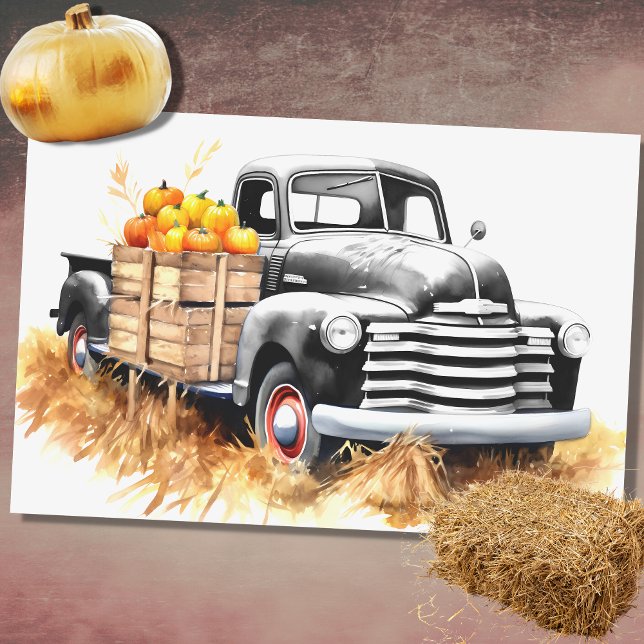 Seda Coche de cosecha lleno de calabazas 3 Papel de des (Subido por el creador)