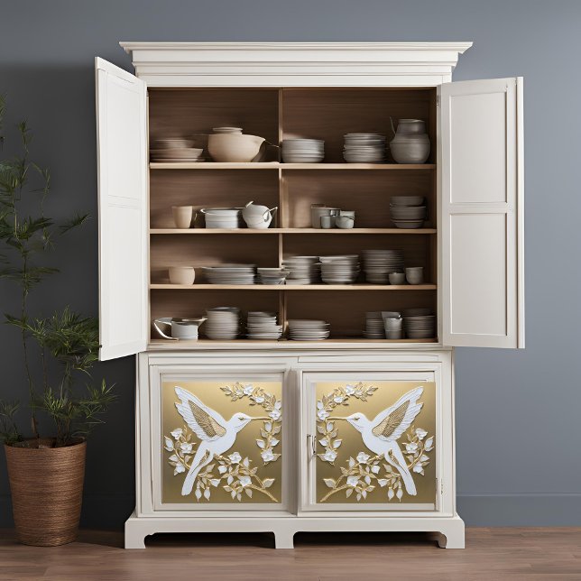 Seda Colibrí blanco sobre papel de tono de deshielo dor (Subido por el creador)