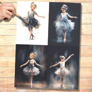 Seda Collage de Ballerina Joven 1 Papel de descomposici