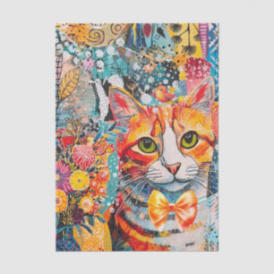 Seda Collage de papel mixto de gato