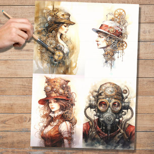 Seda Collage de Steampunk 1 Papel de desconexión