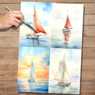 Seda Collage de velero 1 Papel de desconchado