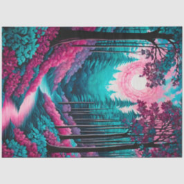 Seda Colorido Papel del tejido artístico del bosque de 