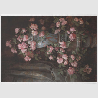 Seda Comedor floral de papel negro